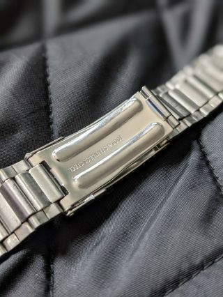 Gents Vintage Old Stock Stainless Steel Bracelet Clip Watch Strap - 18mm 3