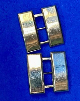 Vintage Ww2 Army Usmc Captain Bars Pin Shold - R - Form Meyer Sterling 925 Set Of 2