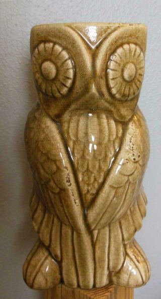Vintage Large Owl Vase Mcm Shades Of Cocoa Brown 12 "