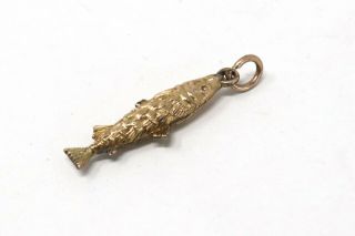 Quality Vintage 9ct Yellow Gold 375 Fish Animal Design Charm For Bracelet 312