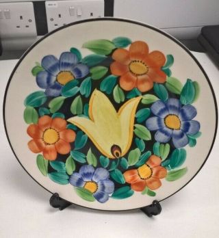 Vintage Grays Pottery Hand Painted Flower Dish Plate 8748 C.  1930 Art Deco 832