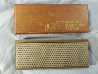 Vintage Dmt Diamond Sharpening System Blue Sharpening Stone Wooden Storage Box