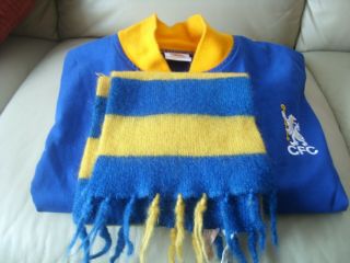 Chelsea Blue & Yellow Away 1970,  S Retro Jacket & Vintage Scarf F A Cup 1970