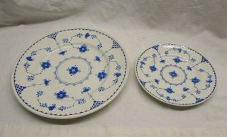 Vintage Furnivals Blue Denmark Dinner Plate & Side Plate