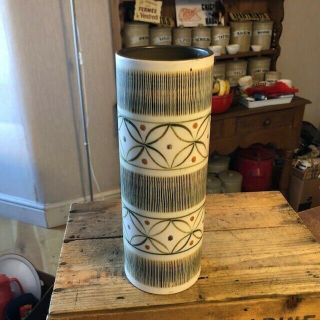 Vintage Mid - Century Langley Denby Tall Cylinder Vase – Retro Design – 1960’s? –