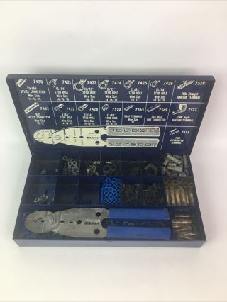 Vintage Belden Automotive Wire & Cable Kit Metal Box 7500 Wire Stripper Cutter