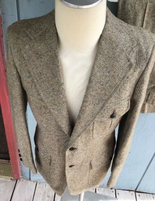 Vintage 60s Penney Towncraft Wool 2 Piece Suit And Tie Size 38