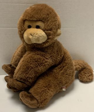 Vintage Gund Peanut The Monkey Plush Stuffed Animal Toy 1985 Brown 12” Rare