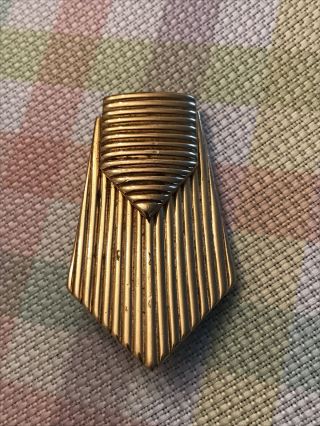 Vintage Christian Dior Art Deco Style Gold Tone Pin Pendant