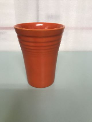 Vtg.  Rare Red Orange Fiesta Ware Retired Homer Laughlin 10 Oz.  Water Tumbler Cup