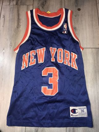 John Starks Champion York Knicks Jersey 3 Nba Rare Vintage 90s 36 Jordan