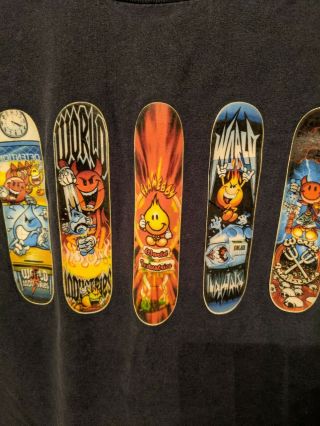 Vintage Dark Blue Boys Large World Industries Skateboard T Shirt 2