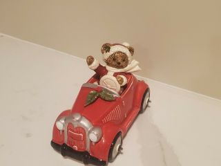 Vintage Otagiri Christmas Music Box Jingle Bell Rock Santa Teddy Bear In Car