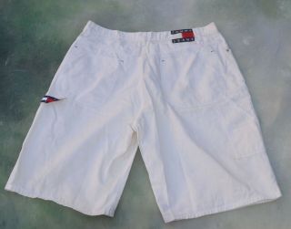 Vintage Tommy Jeans Men ' s White Shorts Size 38. 3