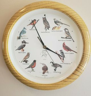 Vintage National Audubon Society Quartz Singing Bird Analog Clock Great
