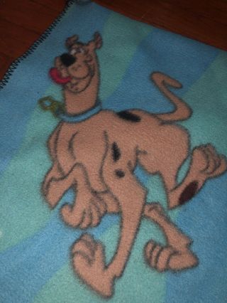 Vtg Scooby Doo Blanket Throw Fleece Plush 60”x 45” Cartoon Network