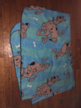 Vtg Scooby Doo Blanket Throw Fleece Plush 60”x 45” Cartoon Network 2