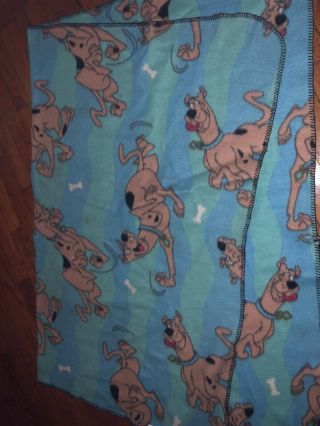 Vtg Scooby Doo Blanket Throw Fleece Plush 60”x 45” Cartoon Network 3