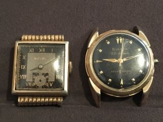 Two Bulova Vintage Mena Watches For (restoration Or Parts)