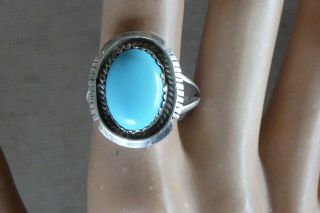 Benson Boyd Vintage Sterling Silver Navajo Hand Made Turquoise Ring Sz 8.  5