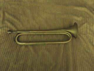 Vintage Brass Bugle With Frank Holton & Co 7c Mouthpiece