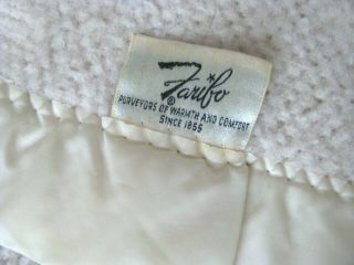Vtg Faribo Blanket Wool with Satin Trim Cream/Ivory Queen extra long 87 