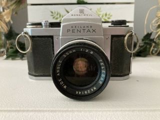 Honeywell Heiland Pentax H2 With 35mm 2.  8 Telesar Lens Vintage Collectors Camera