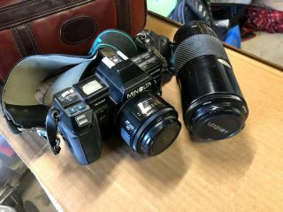 Vintage Minolta Maxxum 7000 Camera W/ 50mm F/1.  4 Lens,  70 - 210 Zoom Lens,  Case
