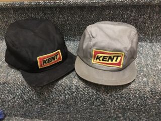 2 Vintage Kent Feeds Ear Flap Caps Black And Grey