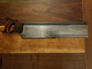 Vintage Disston/Langdon/Millers Falls Miter Saw Back Saw 20 Inches Cast Steel 2