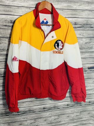 Florida State Seminole Vintage Large Mens 90’s Jacket Apex Fsu Multicolor
