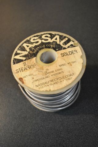 Vintage Nassau B Stearine Core Spec At 7241 Solder 5 Lb Spool