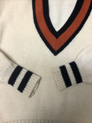 Vintage White Ram HIPSTER Pullover Wool Sweater Men M Curling 70’s College 3