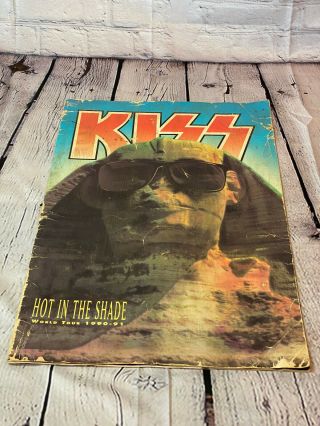 Vintage 1990 Kiss Hot In The Shade Tour Program Paperback Coffee Table Book
