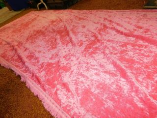 Vintage Retro Bubble Gum Pink Crushed Velvet Bedspread Full Double