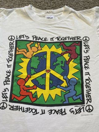 Vintage Karen M Perez Art T Shirt Keith Haring Style Youth L Womens Small 90s