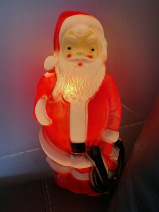 Vintage Santa Claus 13 " Blow Mold Empire Plastics Corp Christmas Decor - 1968