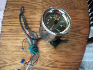 Vintage Vdo Chrome Tachometer - 8000 Rpm - Complete With Bracket And Wiring Harness
