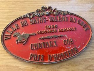 An Vintage French Plaque From An Agricultural Fair 1996 Chevaux Cob - Cob Horse