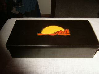 Vintage Couroc Of Monterey Ca Box,  To Roy Rogers,  W/ Colorful Sun Rise On Lid