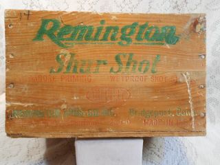 Old Empty Wood Remington Shur Shot Shotgun Shell Box Vintage Collectable Skeet