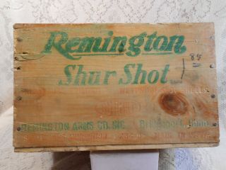 Old Empty WOOD REMINGTON SHUR SHOT shotgun shell box Vintage Collectable Skeet 2