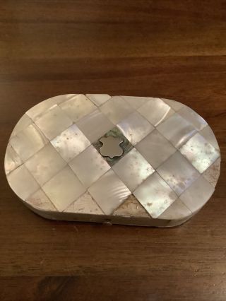 Antique Mother Of Pearl And Abalone Shell Box,  Some Repair Needed A Project A/f