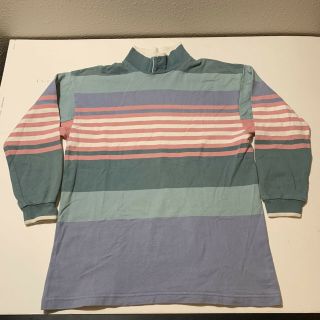 Ll Bean Striped Rugby Shirt Vintage 90s Long Sleeve Made In Usa Men’s Size M