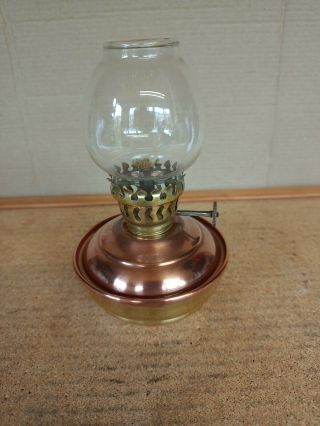 Vintage Copper Brass Kelly Nursery Oil Lamp