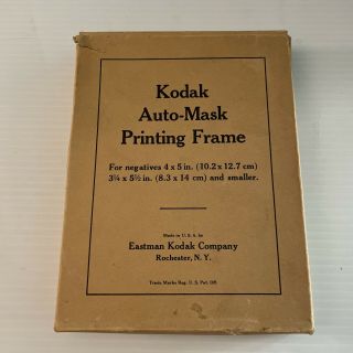 Vintage Kodak Auto Mask Printing Frame Negatives 4x5 Made Usa Box