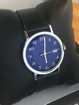 Vintage 1973 Timex Blue Dial Mechanic Model Men’s Watch.