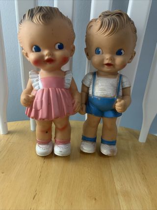 Vintage 1950’s Ruth E Newton 8in Blue Eyed Curly Head Dolls