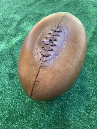 Vintage Honey Tan 1920 ' s Style Leather Rugby Ball WITH DEFECTS 2