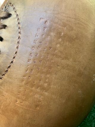 Vintage Honey Tan 1920 ' s Style Leather Rugby Ball WITH DEFECTS 3
